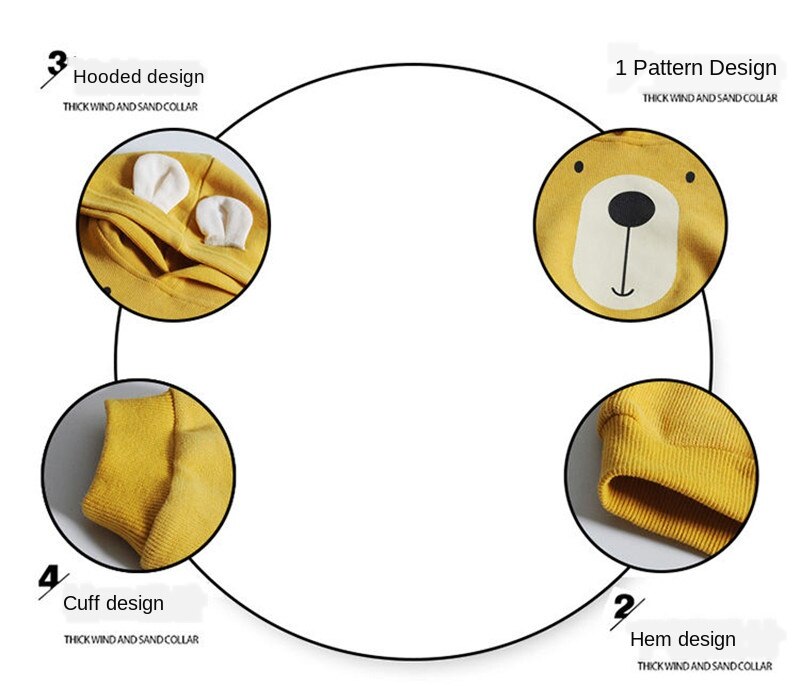 Áo Liền Quần Có Mũ Trùm Thiết Kế Hình Gấu Dễ Thương Dành Cho Bé Gái