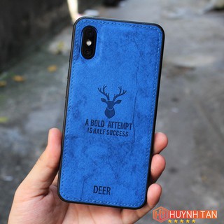 Ốp lưng Xiaomi vân da khắc hình Nai (Bộ 1)