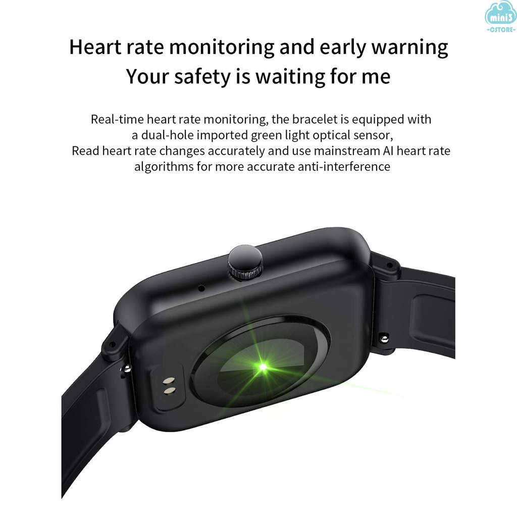 (V06) H-10 Intelligent BT Watch 1.54in Color Screen IP67 Waterproof Watch Steps Counting Heart Rate Sleep Quality Monitoring Multi-Sports Mode Fitness Watch