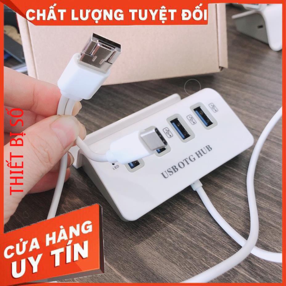 Bộ chia 4 Cổng USB OTG HUB - THIẾT BỊ KẾT NỐI ĐIỆN THOẠI VỚI BÀN PHÍM VÀ CHUỘT CHƠI GAME MOBILE