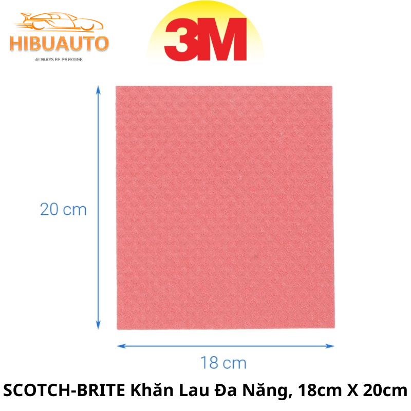 Khăn Lau Đa Năng 3M SCOTCH-BRITE 18cm X 20cm XA010911148, sạch vết bẩn, Không gây trầy xước bề mặt cần lau