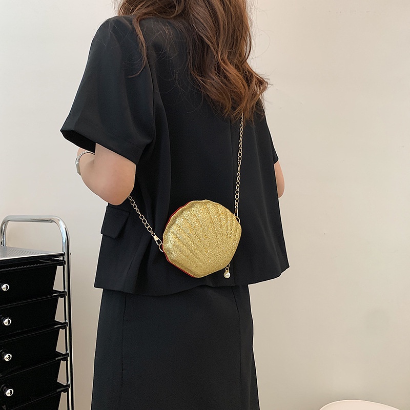 Túi đeo chéo mini IELGY hình vỏ sò thời trang tùy chọn màu sắc dành cho nữ