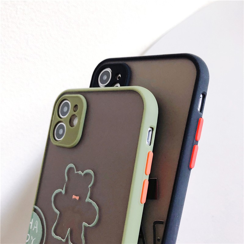 Ốp lưng iphone Young Bear nhám viền nổi cong 5/5s/6/6plus/6s/6splus/7/7plus/8/8plus/x/xr/xs/11/12/pro/max/plus/promax | BigBuy360 - bigbuy360.vn