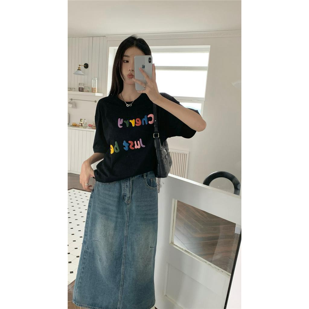 Áo Thun Cotton Ngắn Tay In Chữ Foam 62828