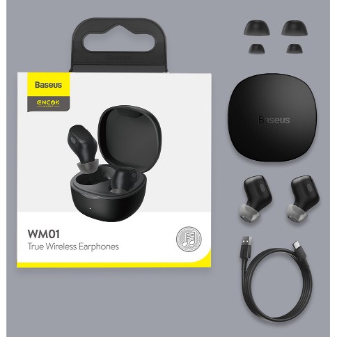 Tai Nghe Nhét Tai Không Dây Baseus Encok True Wireless Earphones WM01 Bluetooth 5.0, Chống Nước, Dùng Cho IOS Android