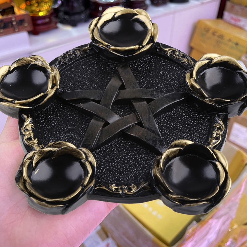 Đĩa Đựng Nến Cho Giá Đỡ Đèn Cầy Astrology Pentacle Altar Pla