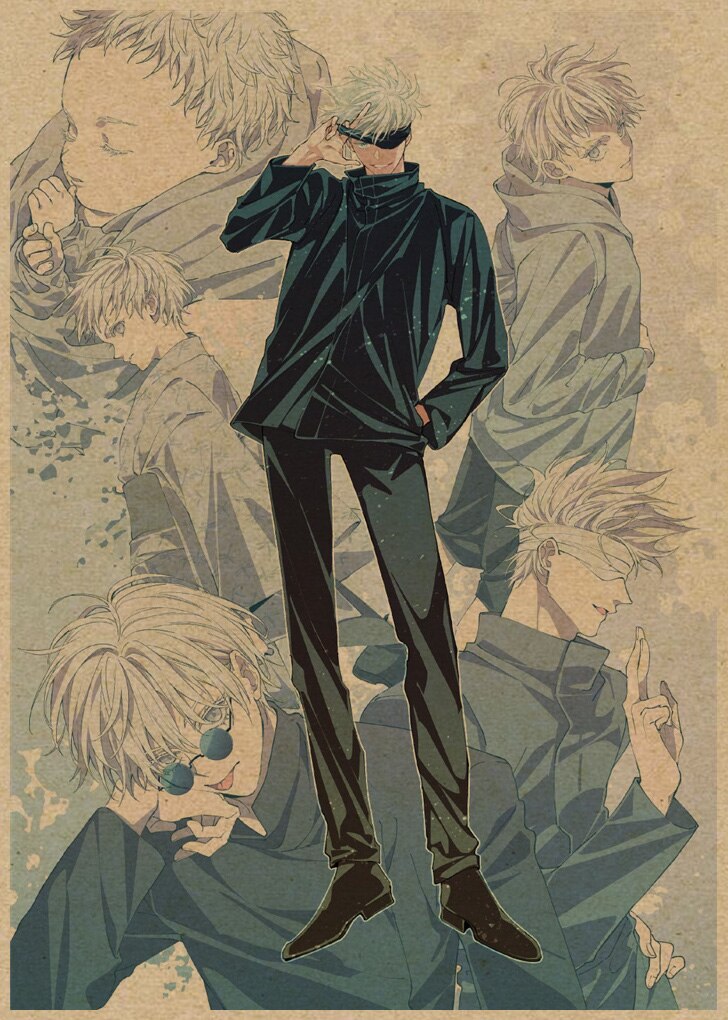 Poster Anime Jujutsu Kaisen phong cách cổ điển