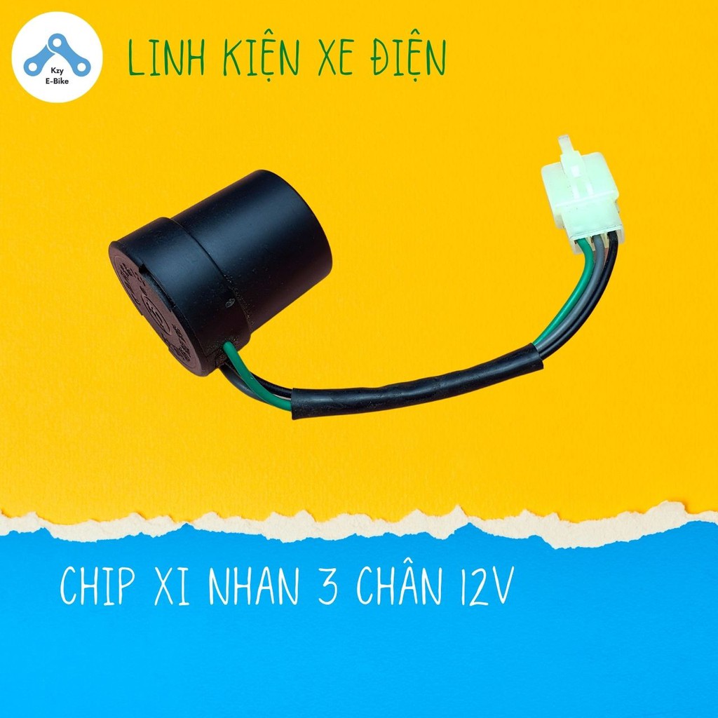 Chíp nháy, rơ le xi nhan xe điện 12V 3 chân dùng cho các dòng xe máy điện có đổi nguồn