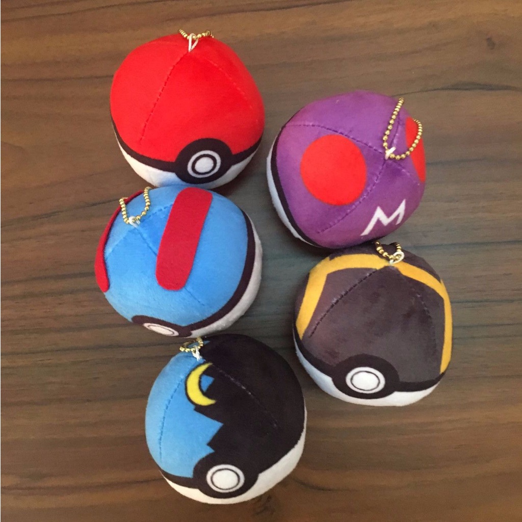 Móc khóa quả bóng Pokemon nhồi bông mềm mại dễ thương cho bé