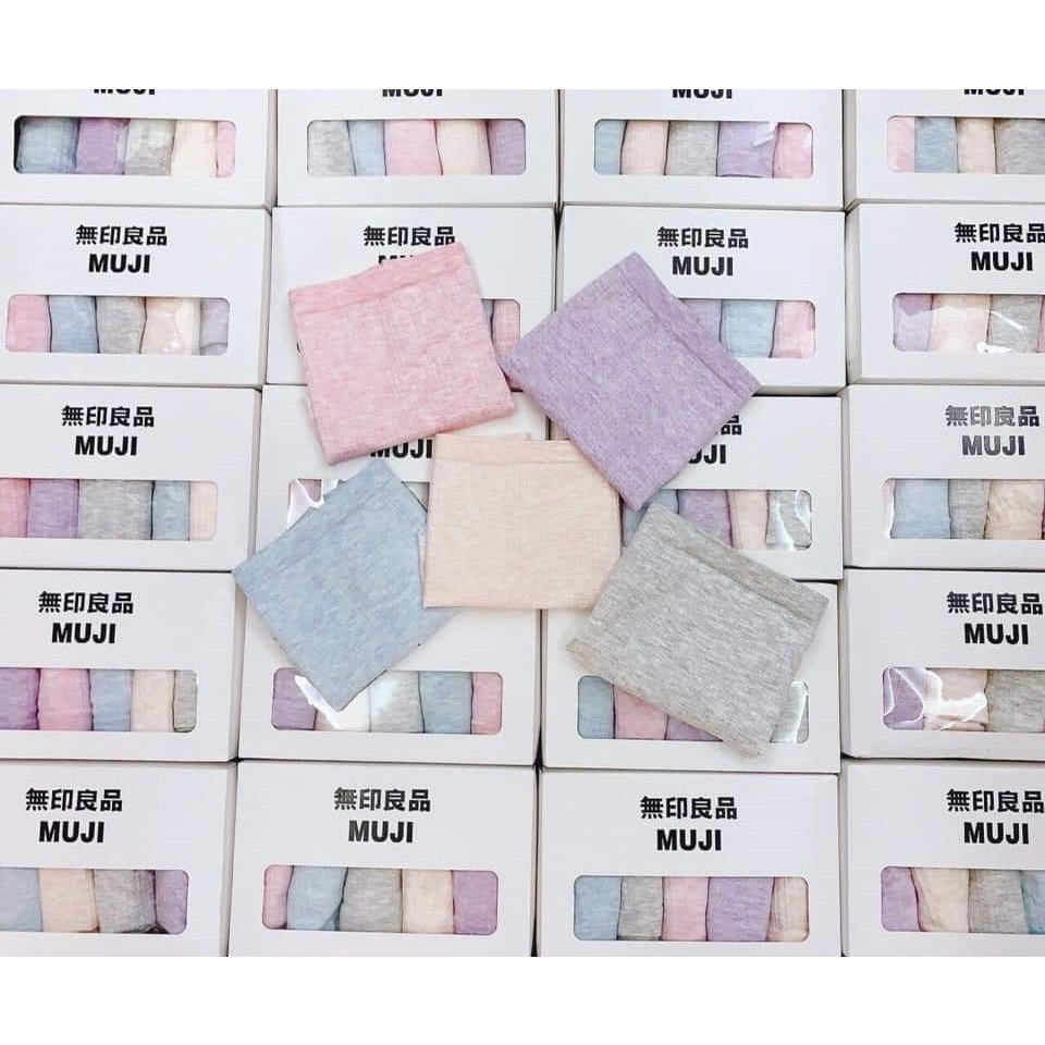 Hộp 5 Quần Lót Mujjii Cotton Kháng Khuẩn Muối Tiêu
