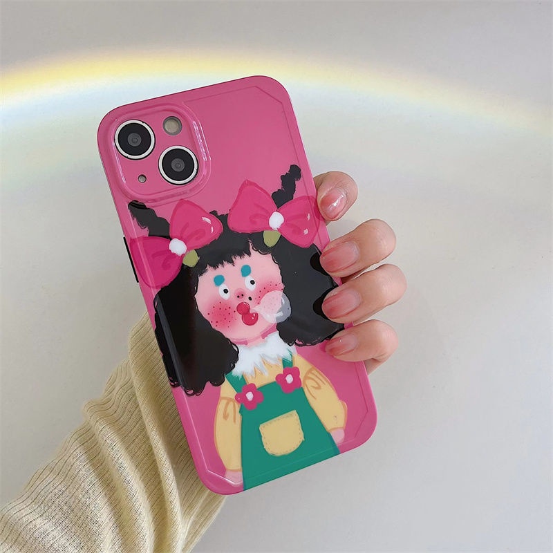 Ốp Điện Thoại Silicon Dẻo Họa Tiết Hoạt Hình Cô Gái Nhật Hàn Dễ Thương Cho Iphone11 12 Xs XR 8P 13