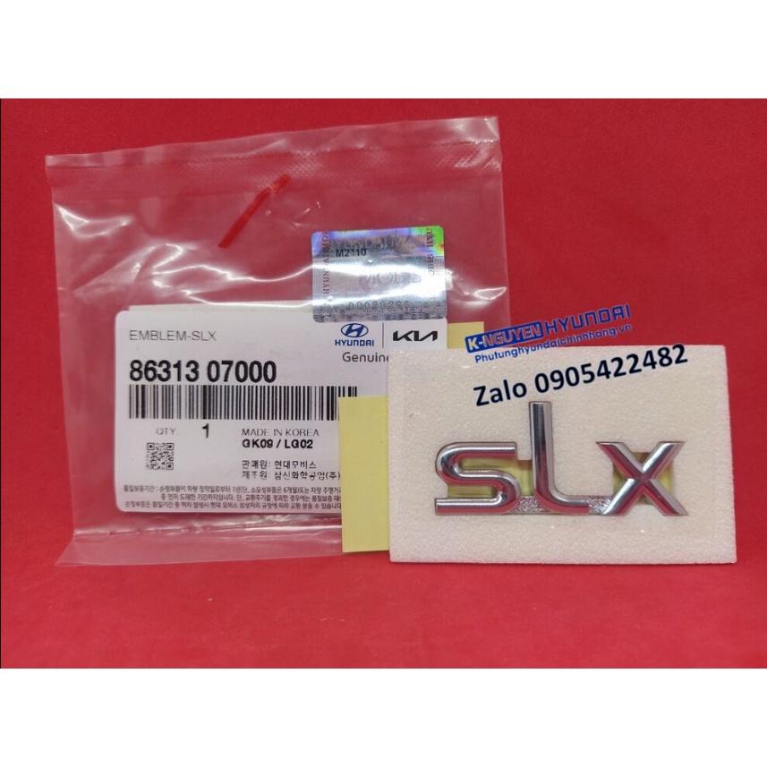 Logo chữ nổi dán đuôi xe KIA MORNING SLX - Mã số: 8631007000, 8631307000
