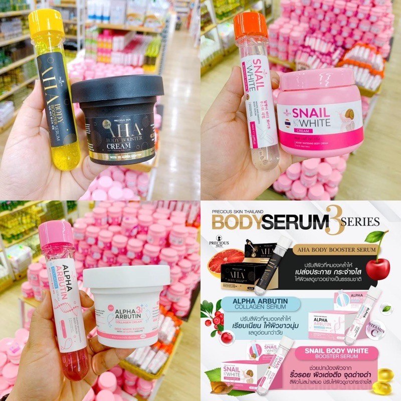 Serum ƙích trắŉg dưỡng ẩm da Snaıl body white booster serum Thái Lan