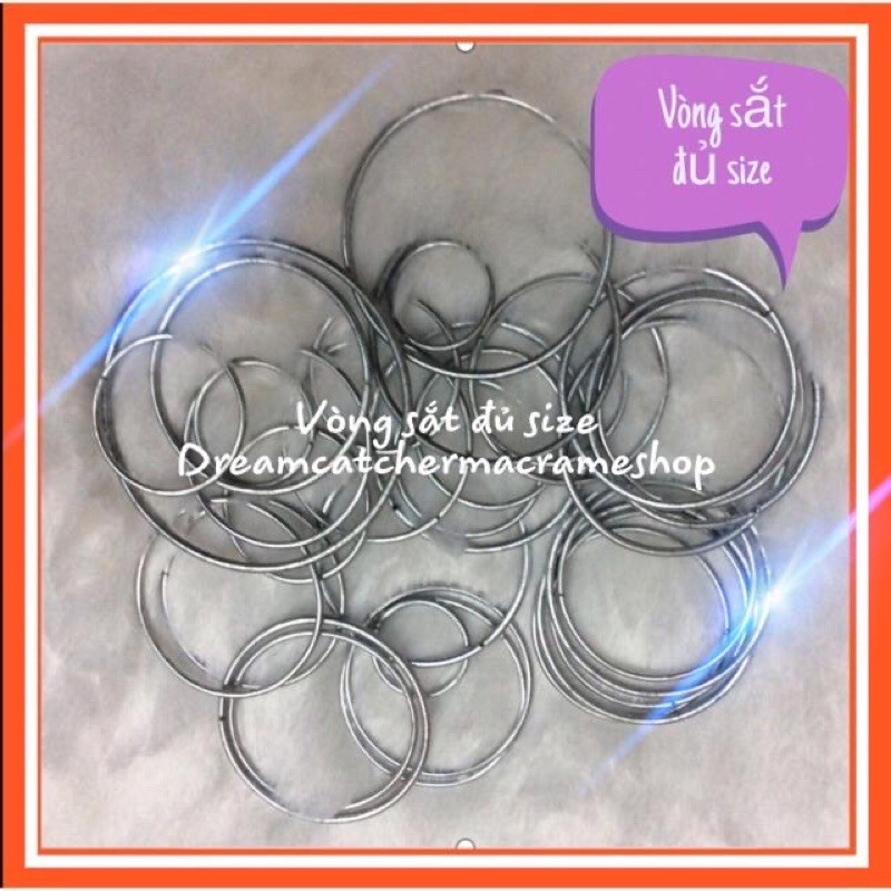 [Rẻ nhất shopee]Vòng sắt tròn  làm dreamcatcher, macrame đủ size