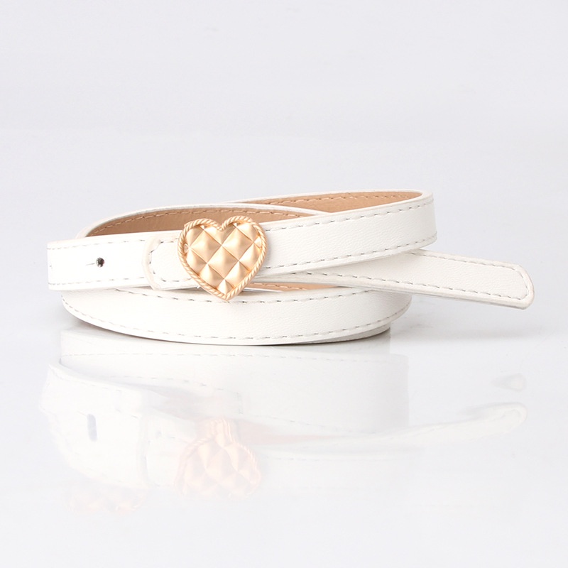 Thắt Lưng Mỏng Đính Khóa Hình Trái Tim Màu Vàng Kim Thời Trang Cho Nữ