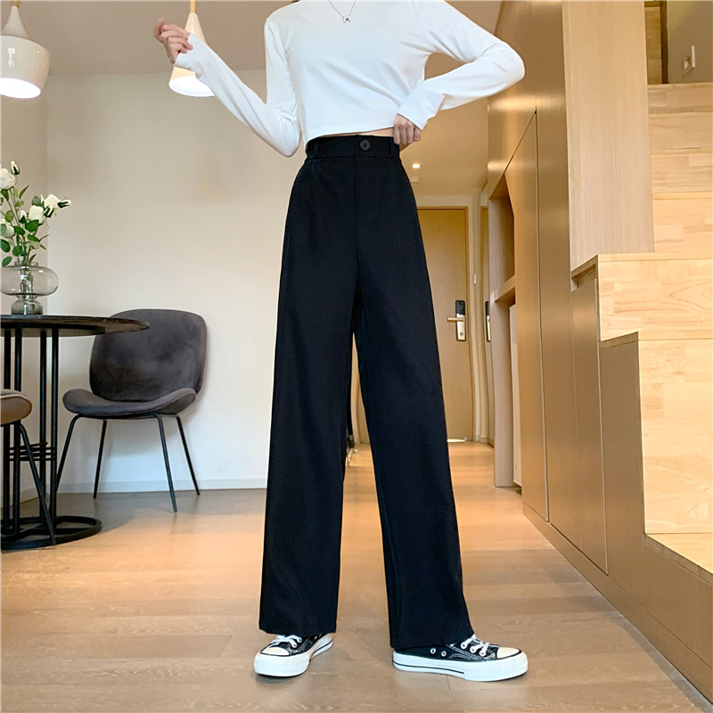 Xiaozhainv Quần Dài Lưng Cao Ống Rộng Phong Cách Hàn Quốc | BigBuy360 - bigbuy360.vn