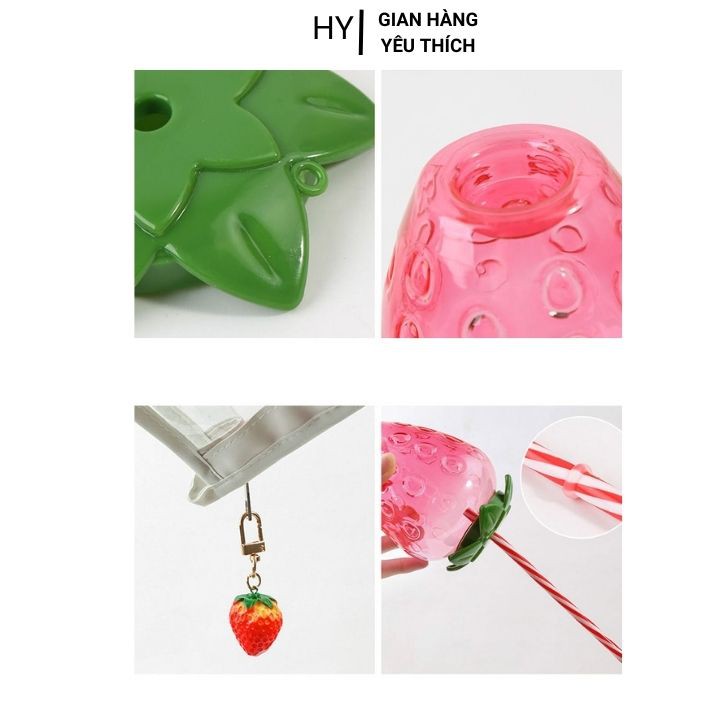 Bình Nước Trái Dâu Tây Dung Tích 500ml Tặng Kèm Ống Hút Và Móc Khóa Siêu Yêu Siêu Tiện Dụng | BigBuy360 - bigbuy360.vn