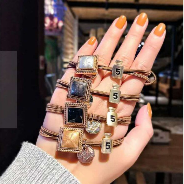 Dây buộc tóc đính đá kèm số phong cách Hàn Quốc xinh xắn