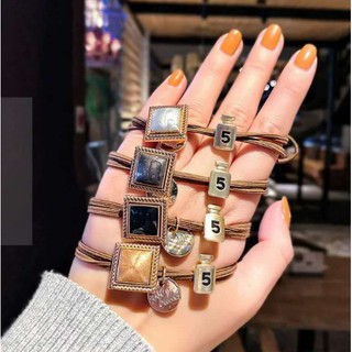 Dây buộc tóc đính đá kèm số phong cách Hàn Quốc xinh xắn