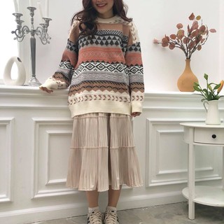 Áo len lông họa tiết thổ cẩm