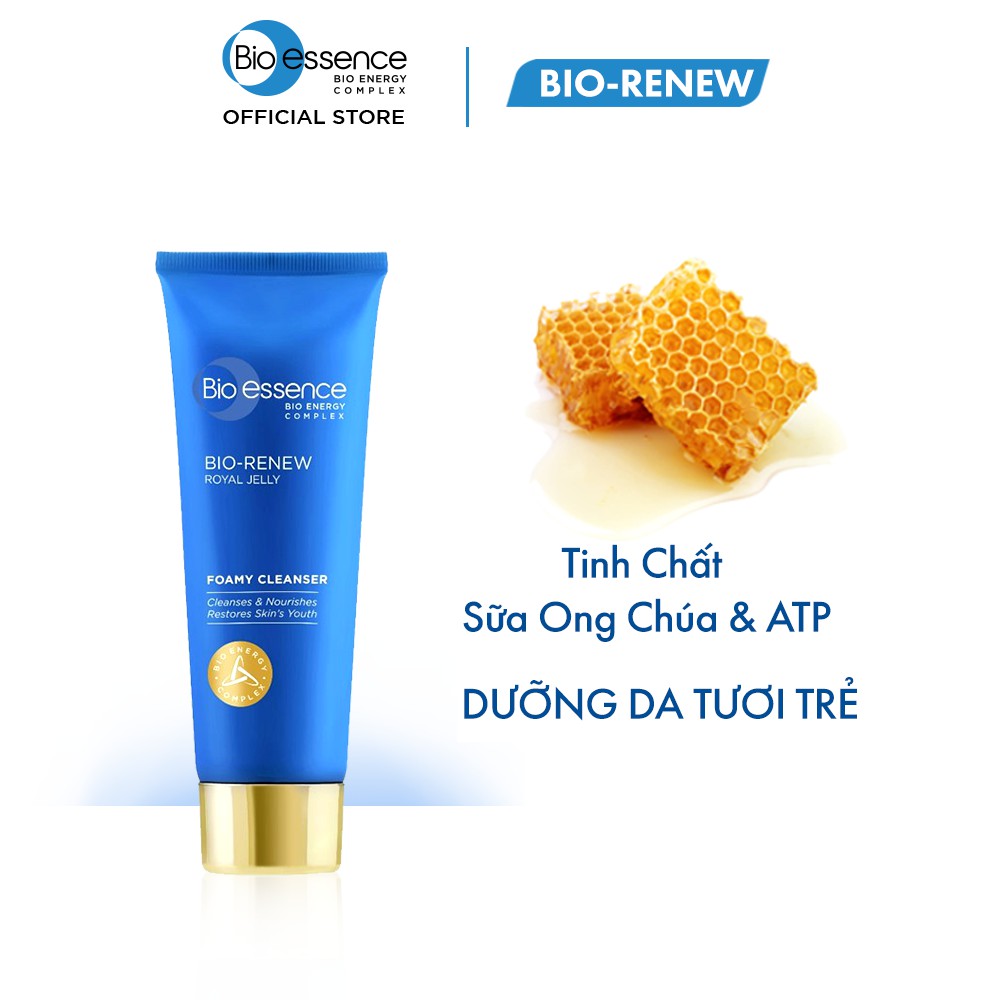 Sữa rửa mặt dưỡng da (da dầu & hỗn hợp) Bio-Renew Bio-Essence Foamy Cleanser tinh chất sữa ong chúa 100g