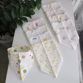 Set 5/10 yếm xô tam giác có cúc bấm cho bé