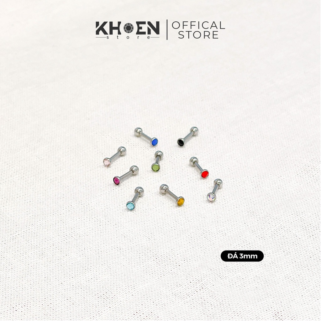 Khuyên tai Nút đá nhiều màu