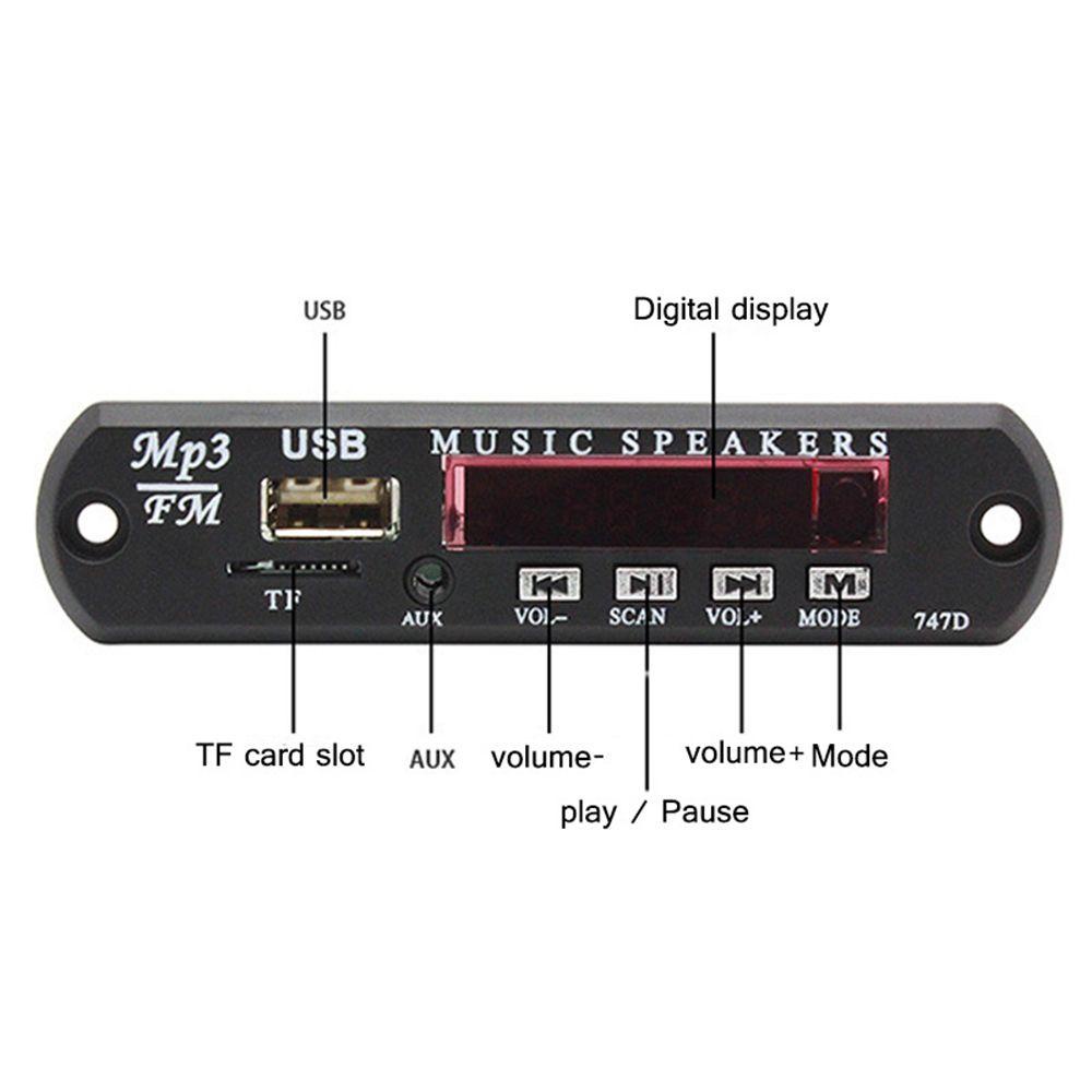 Bảng Mạch Giải Mã Âm Thanh MP3 FM / USB / AUX Bluetooth Cho Xe Hơi