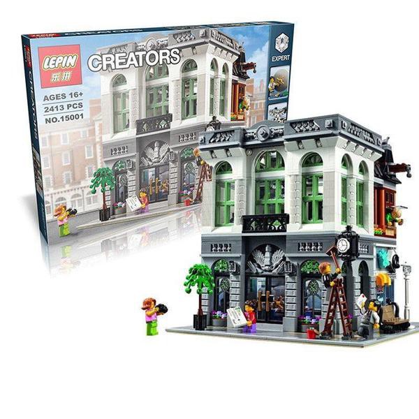 Lego Creator - Lepin 15001 ,Leji 50003 ( Mô hình Ngân Hàng 2380 khối )