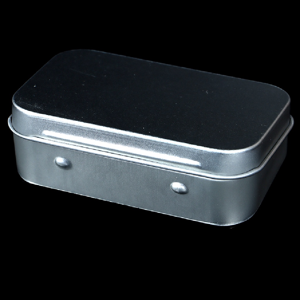 1 Hộp Thiếc Rỗng Nhỏ Màu Bạc Đựng Đồ Tiện Dụng