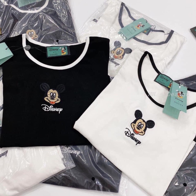 Áo thun thêu chuột Mickey