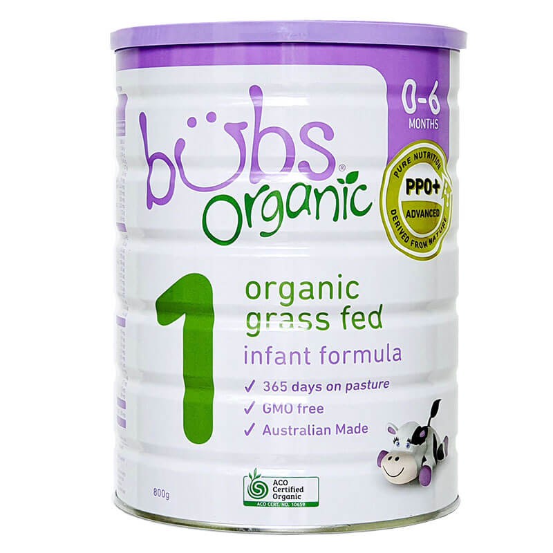 Sữa Bubs bò organic Úc 800g 1,2,3