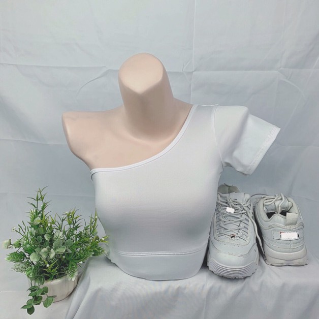 CROPTOP LỆCH VAI TAY NGẮN SIÊU SEXY