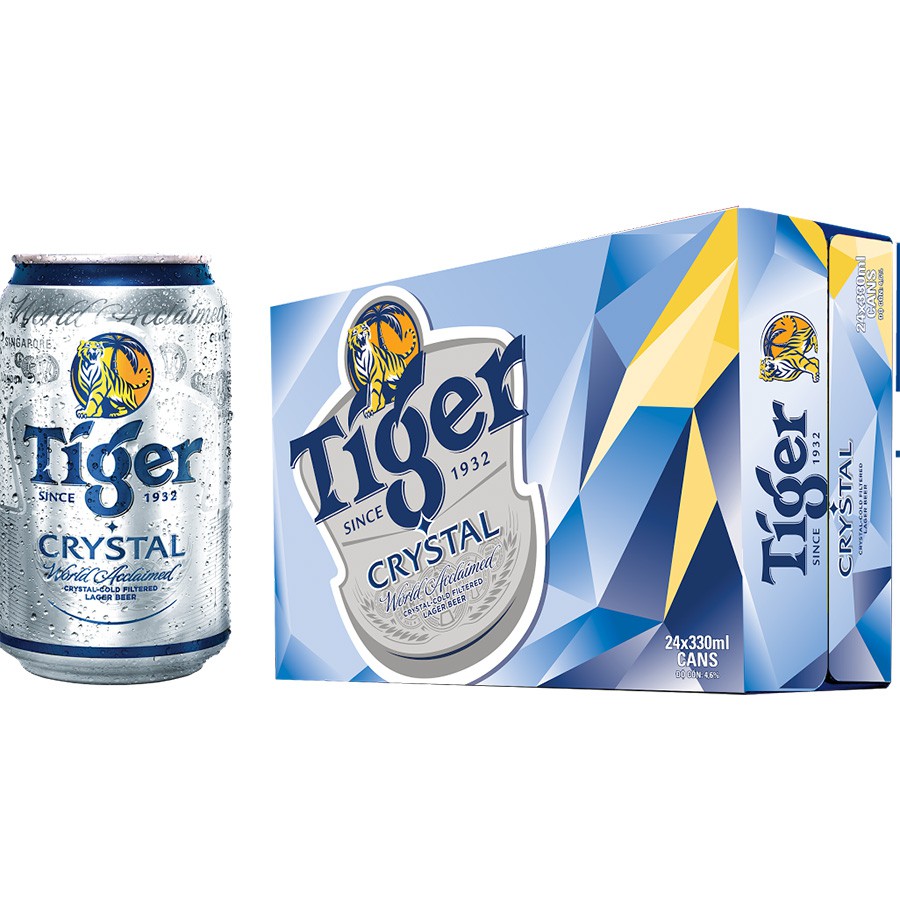 Lon Bia Tiger Bạc Crystal 330ml