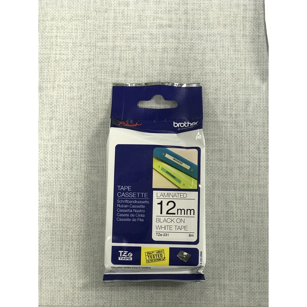 Giấy in nhãn Brother tiêu chuẩn TZe-231 12mm
