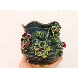 Chậu men sứ hoa 3d