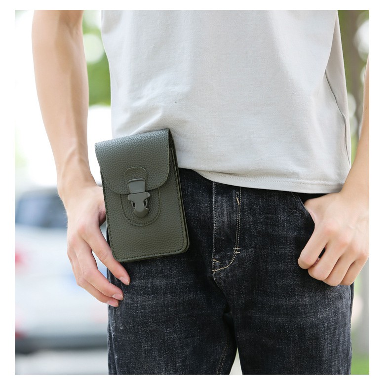 Bao da đựng điện thoại MÃ B20 nhiều Ngăn Tiện Dụng đeo thắt lưng Khóa Gài
