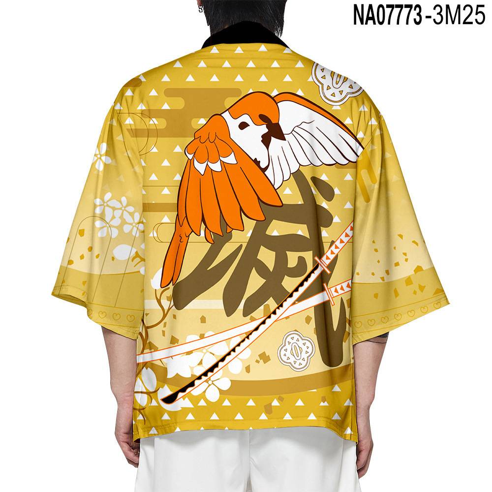 Áo Khoác Kimono Tay Dài Hóa Trang Nhân Vật Haori Anime Demon Slayer Tanjiro Zenitsu Plus Size