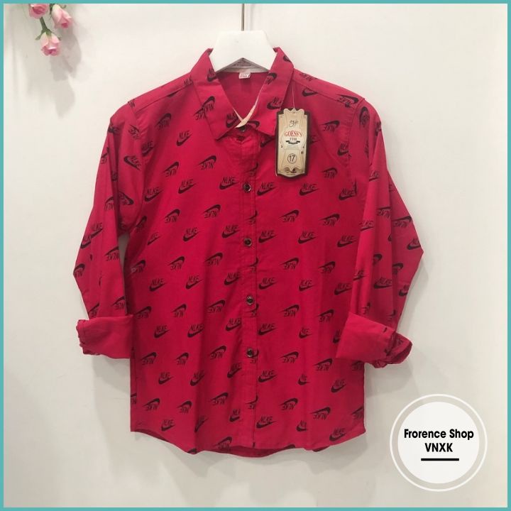 Áo Sơ Mi Dài Tay Cho Bé Trai Từ 5-9Tuổi - Phối Hoạ Tiết Nổi Bật Vải Poly Co Giãn 4 chiều -Size 22-32 kg