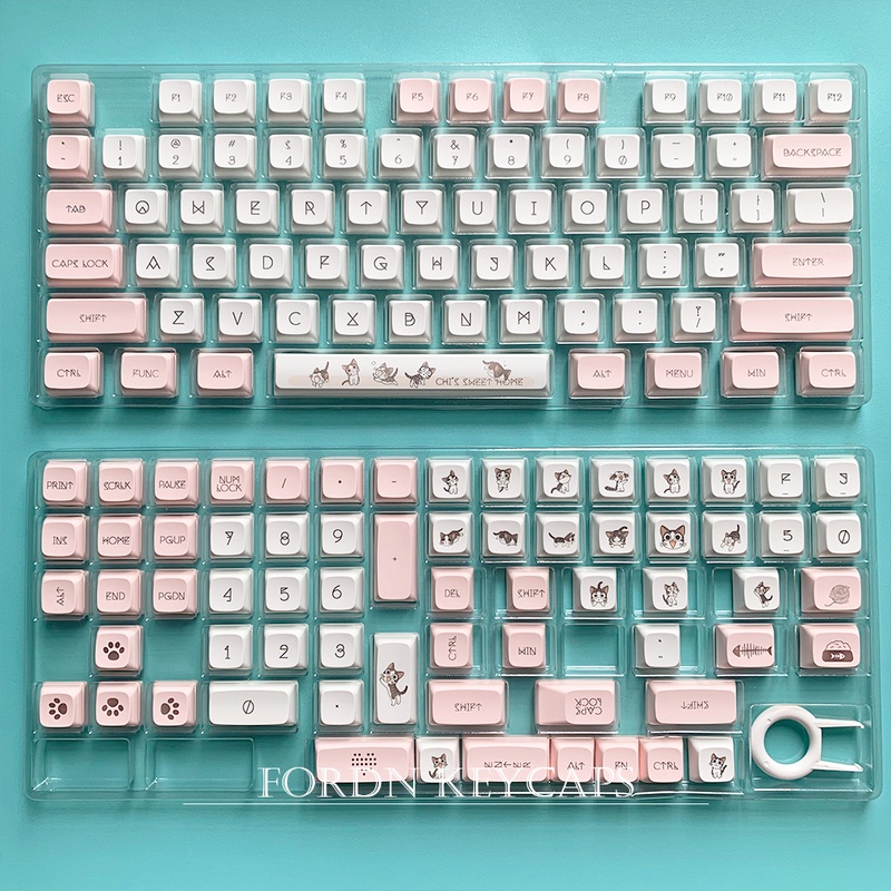 141 phím mèo keycap XDA Profile PBT Dye Sub bàn phím cơ keycap