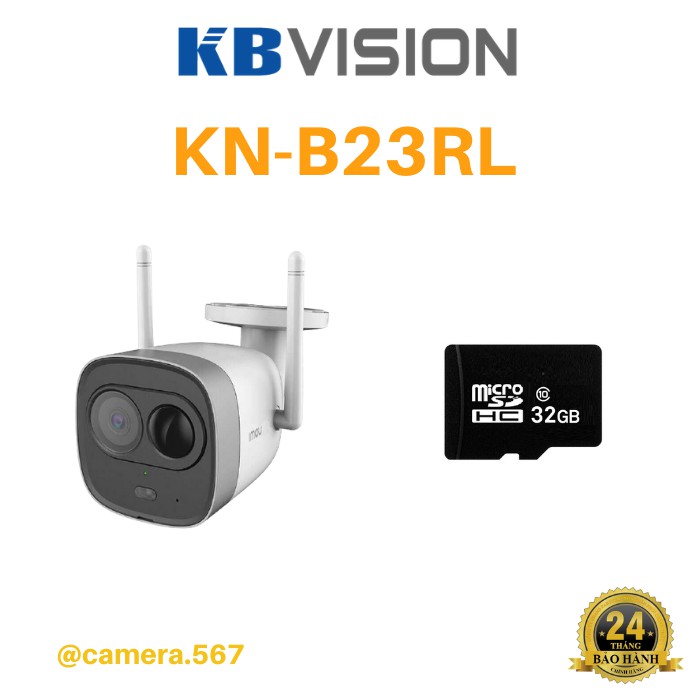 Camera IP Wifi 2.0MP KBONE KN-B23RL kèm thẻ nhớ 32GB