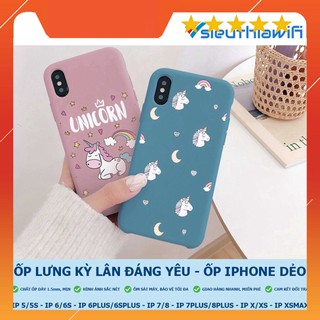 Ốp iphone - Ốp lưng kỳ lân đáng yêu trơn 5/5s/6/6s/6plus/6splus/7/8/7plus/8plus/x/xs/xs max/11/11promax- Awifi Case C6-6