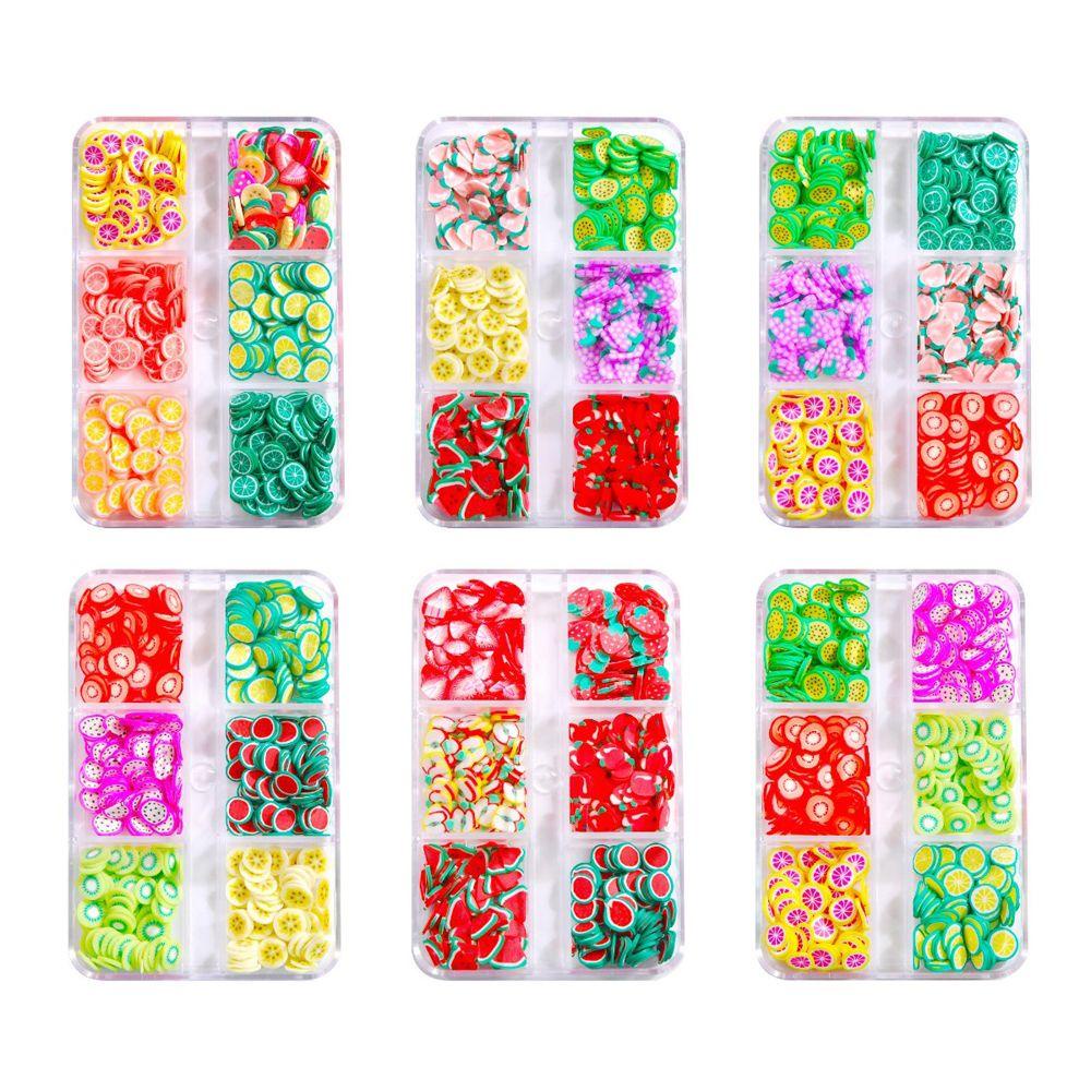 QQMALL Đất Sét Polymer Trái Cây 3D Trang Trí Móng Tay