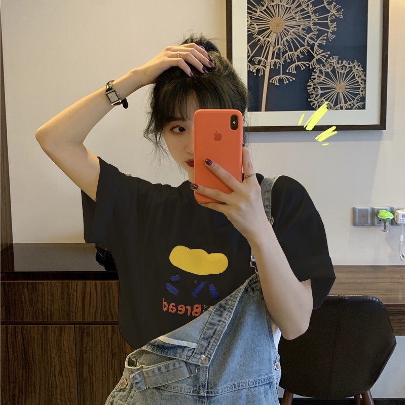 Áo thun tay ngắn cổ tròn dáng ôm thời trang mùa hè phong cách Hàn Quốc dành cho nữ