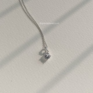 Dây chuyền bạc Grace - đá tròn Evie
