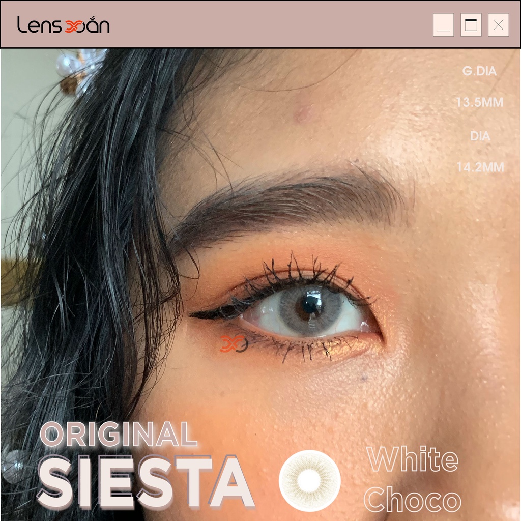 KÍNH ÁP TRÒNG CAO CẤP SIESTA ORIGINAL WHITE CHOCO: LENS CÁT  SÁNG TÂY KHÔNG VIỀN | PC HYDOGEL LENS| COLOR CL| LENS XOẮN