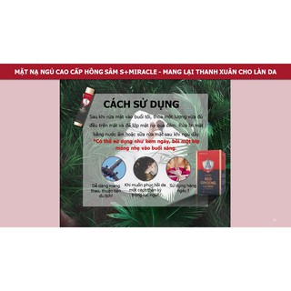 Mặt Nạ Ngủ Cao Cấp Hồng Sâm S+Miracle (1 hộp 10 túi)
