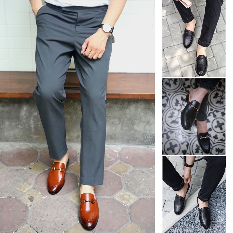 Giày sục nam hở gót da bò nguyên tấm cao cấp Toroshoes Series M679 ( nhiều màu, nhiều lựa chọn, siêu đẹp)