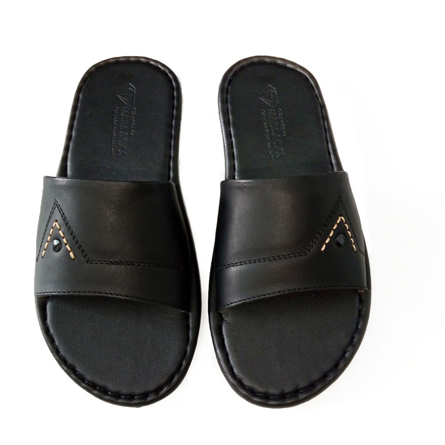 Dép nam quai ngang trơn Dép da nam DA THẬT