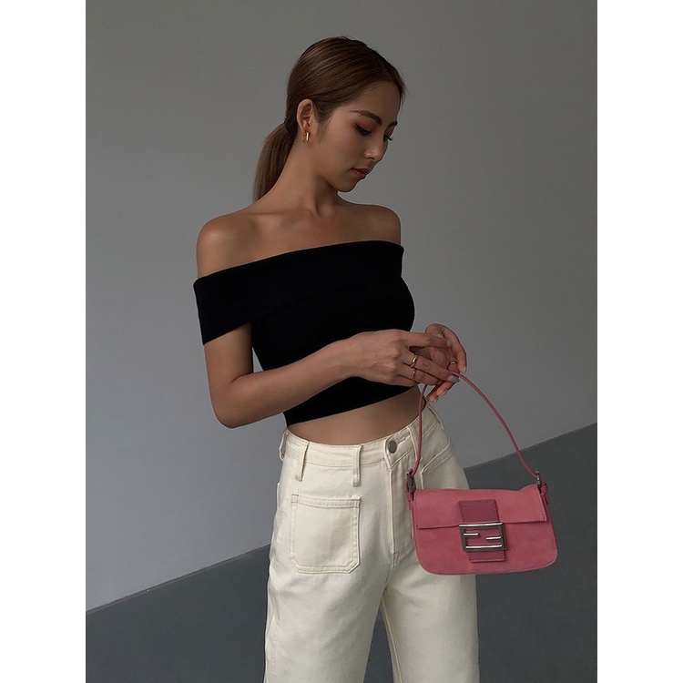 ℡☇Áo Thun Tay Ngắn Lệch Vai Màu Trắng Phong Cách Âu Mỹ Thời Trang Mùa Hè Mới 2022 Dành Cho Bạn Nữ